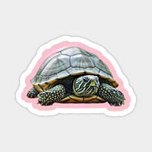 Turtle with a Beautifully Patterned Shell and Skin, Facing Forward Magnet
