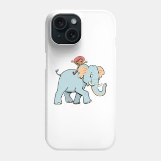 little Indian boy riding on an elephant Phone Case