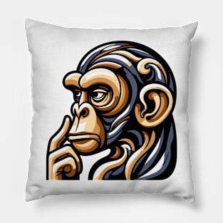 Pop art monkey illustration. cubism illustration of monkey Pillow