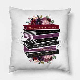 Books and Flowers Pillow