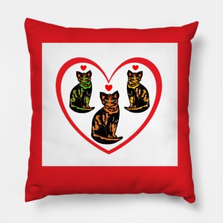 three tricolor kittens Pillow