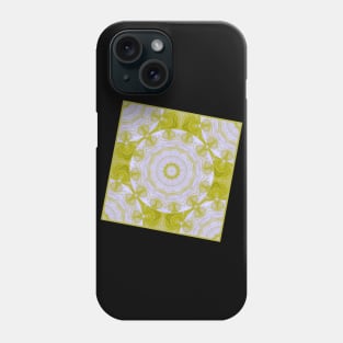 Quilted kaleidoscope in green and white Phone Case