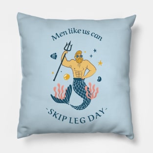 Mermen Merman leg day Pillow