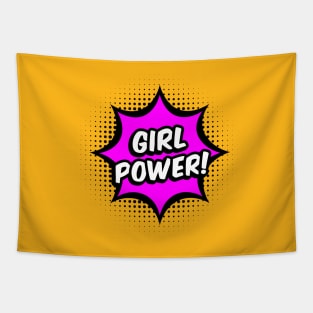 Girl Power! - Purple comic style - L Tapestry