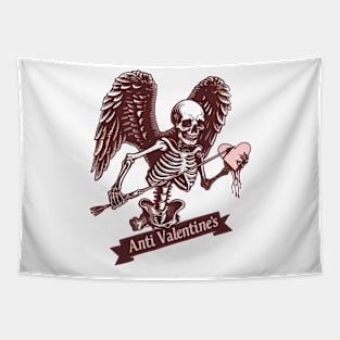 Anti Valentine's Vintage Skeleton Heart Tee Tapestry