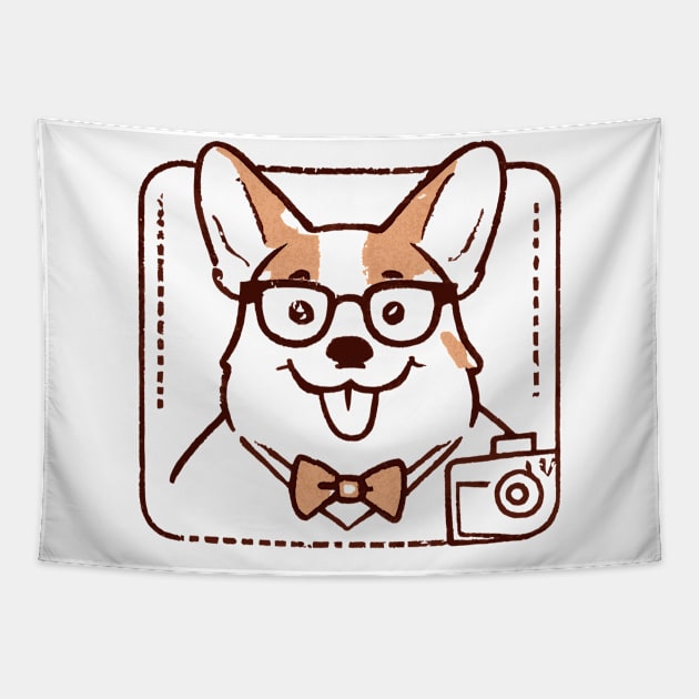 Corgi Photographer Dog Owner Pembroke Welsh Corgi Funny Tapestry by BetterManufaktur