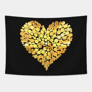 3D Gold Heart from Circles Tapestry