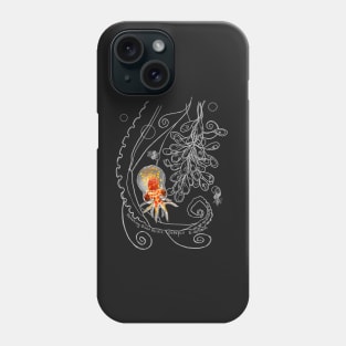 Baby Octopus Doodle - for dark background Phone Case