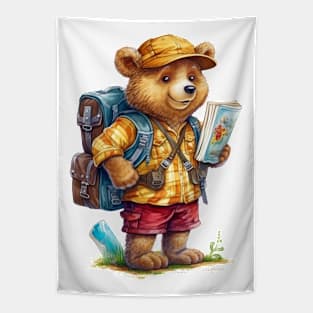 Watercolor Adventure Bear #3 Tapestry