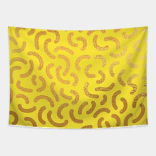 Yellow Gold colored abstract lines pattern Tapestry