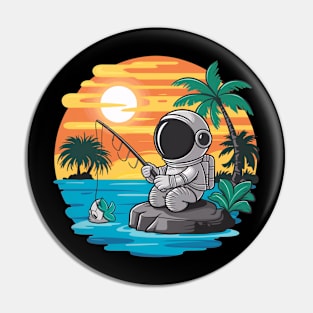 Astronaut fishing Pin