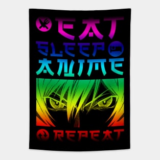 EAT SLEEP ANIME REPEAT Tapestry