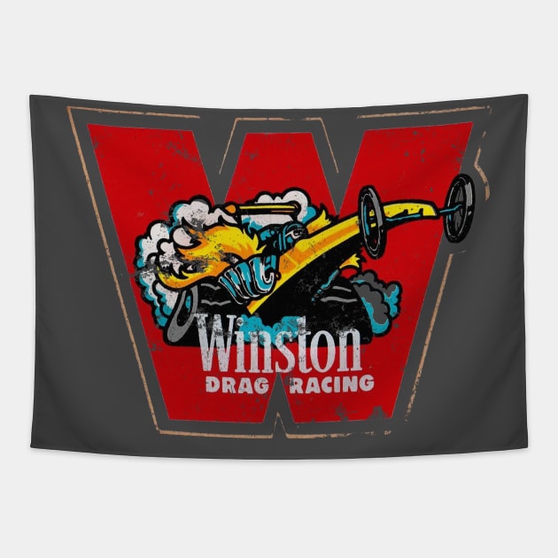 Winston Drag racing Tapestry by retrorockit