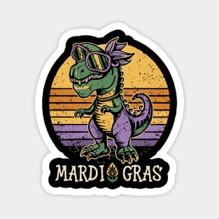 vintage sunset color dino Mardi Gras Magnet