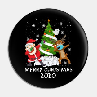 Dabbing Santa Mask Reindeer Mask, Candy Cane, Snowflake, Christmas Tree Toilet Paper, and Christmas Lights Quarantine Christmas 2020 Pin