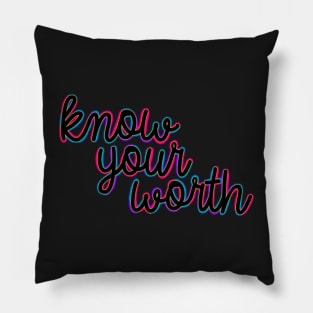 Colorful Know Your Worth Pillow