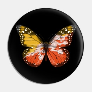 Bhutanese Flag  Butterfly - Gift for Bhutanese From Bhutan Pin