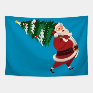 Shanta Claus with tree Tapestry