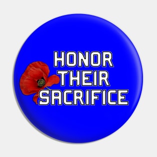 Honor Their Sacrifice Memorial with Red Poppy Flower Pocket Version (MD23Mrl006b) Pin