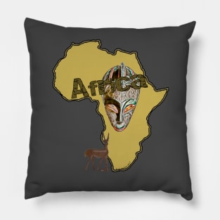 Africa Map with Mask Pillow