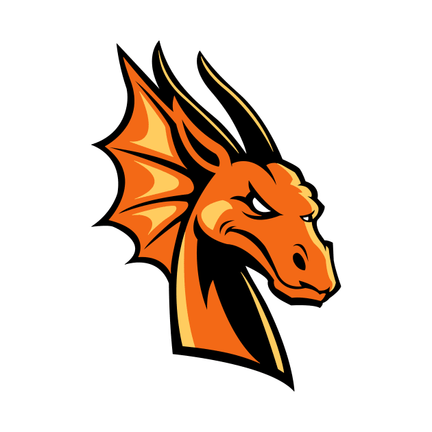 Orange Dragon Face Logo by AnotherOne