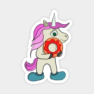 Unicorn eating a donut Magnet