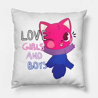 bisexual cat Pillow