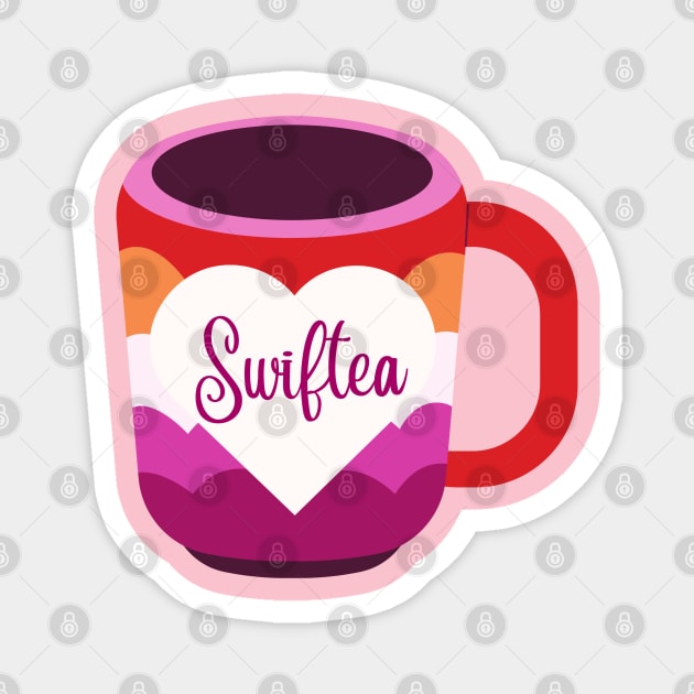 Swiftie Tea Cute Lesbian Pride Mug Magnet by Sapphic Swiftie 