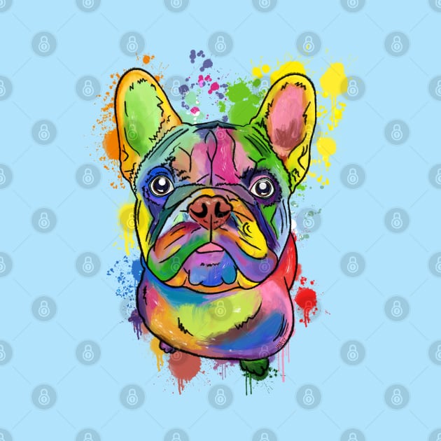 Splatter Paint Frenchie by FivePugs