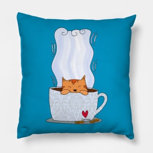 Tea Cat Pillow