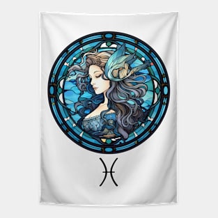 Stained Glass Pisces Tapestry