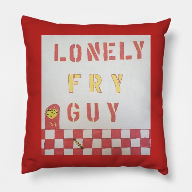 The Lonely Fry Guy Pillow by MHS Art