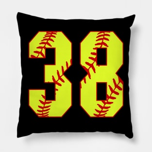 Fastpitch Softball Number 38 #38 Softball Shirt Jersey Uniform Favorite Player Biggest Fan Pillow