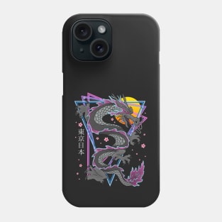 Japanese Tokyo Dragon Retro 80s Vaporwave Sakura Phone Case