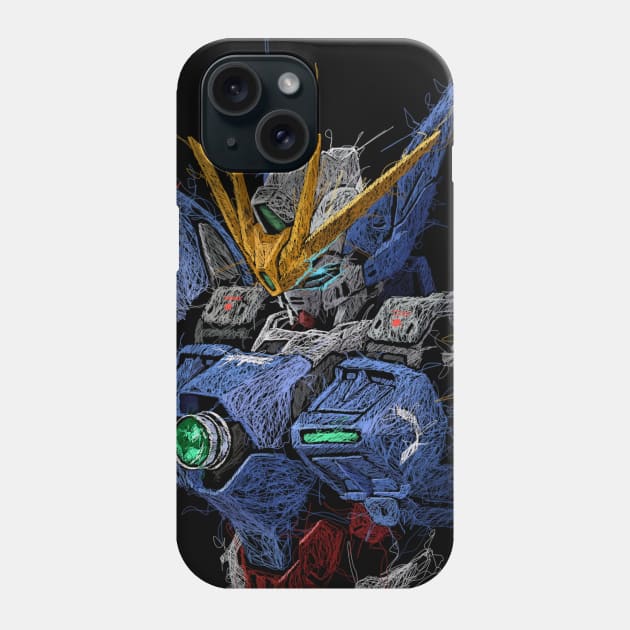 Wing Gundam Scribble Artwork Phone Case by Gundam Artwork