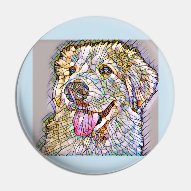 Great Pyrenees on Stained Glass Pin by rford191