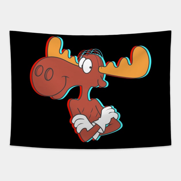 Bullwinkle 3D - Rocky & Bullwinkle Tapestry by LuisP96