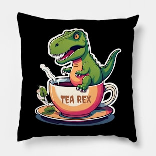 Tea Rex, Funny Dinosaur Puns Pillow