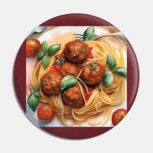 National Spaghetti Day - January 4 - Watercolor Pin