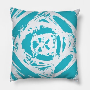 Turquoise Summer Batik Flower Pillow