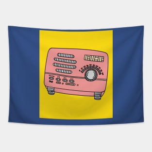 Old Colorful Stylish Retro Music Radios Tapestry