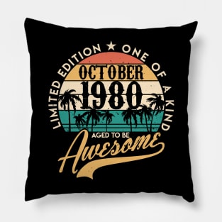 40th birthday gifts for men and women October 1980 gift 40 years Pillow