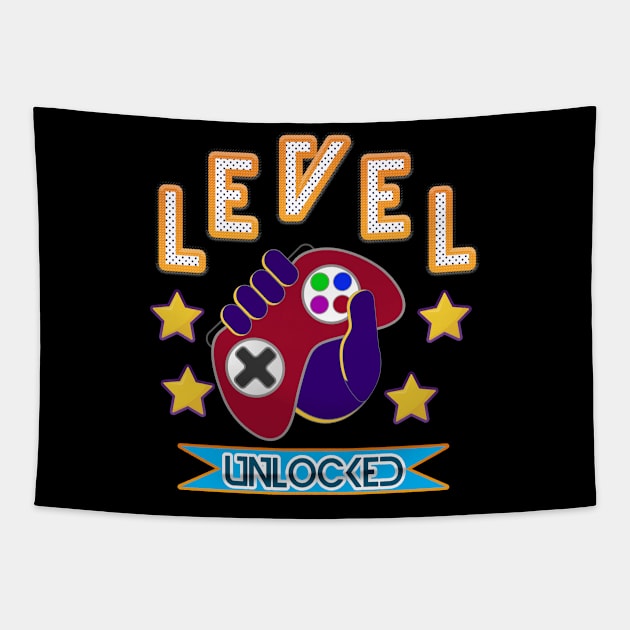 level up game unlocked unisex Tapestry by bakry