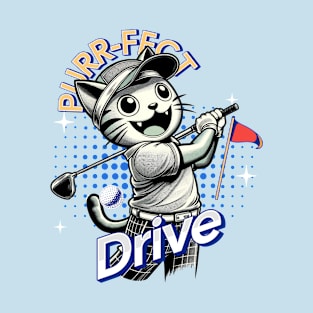 Purr-fect Swing - Fun Cat Golfer T-Shirt