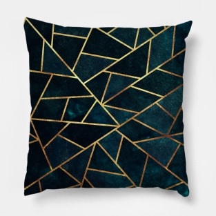 Deep Teal Stone Pillow