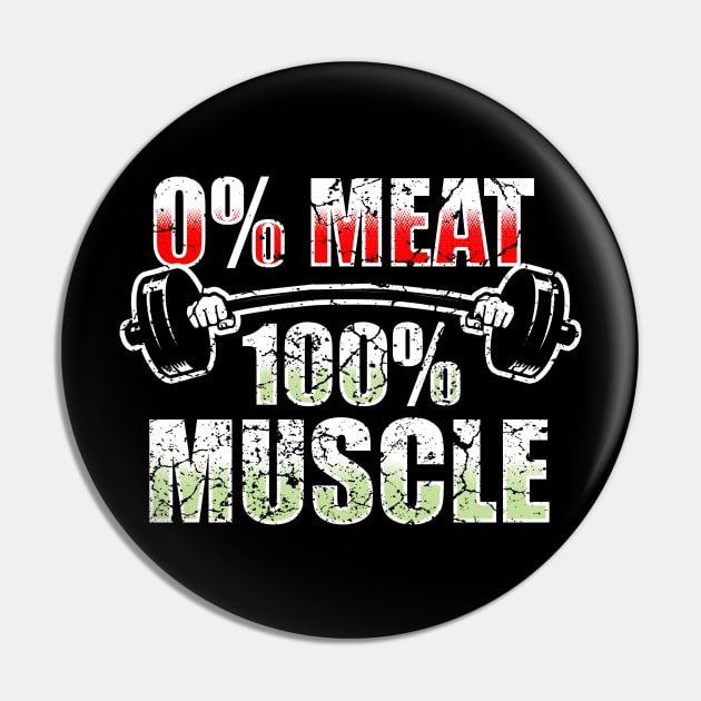 Vegan Bodybuilder Gift Gym Workout Fitness Weightlift Pin by AlleyField