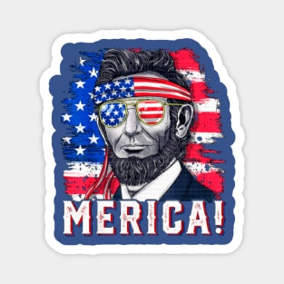 MERICA Abraham Lincoln 4th Of July Magnet