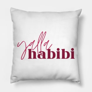 yalla habibi - two fonts Pillow