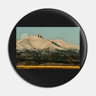 Moonset Over Meeker  and Longs Peak Pin