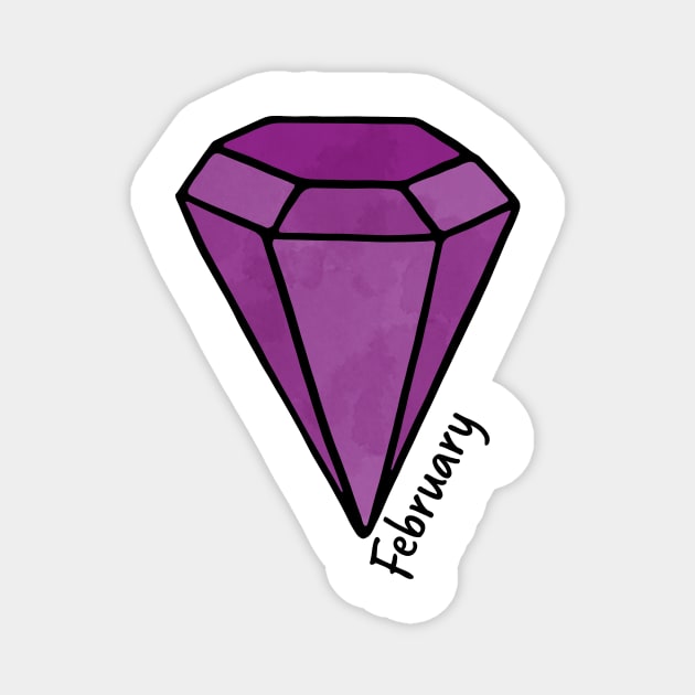 February Amethyst Birthstone Magnet by murialbezanson